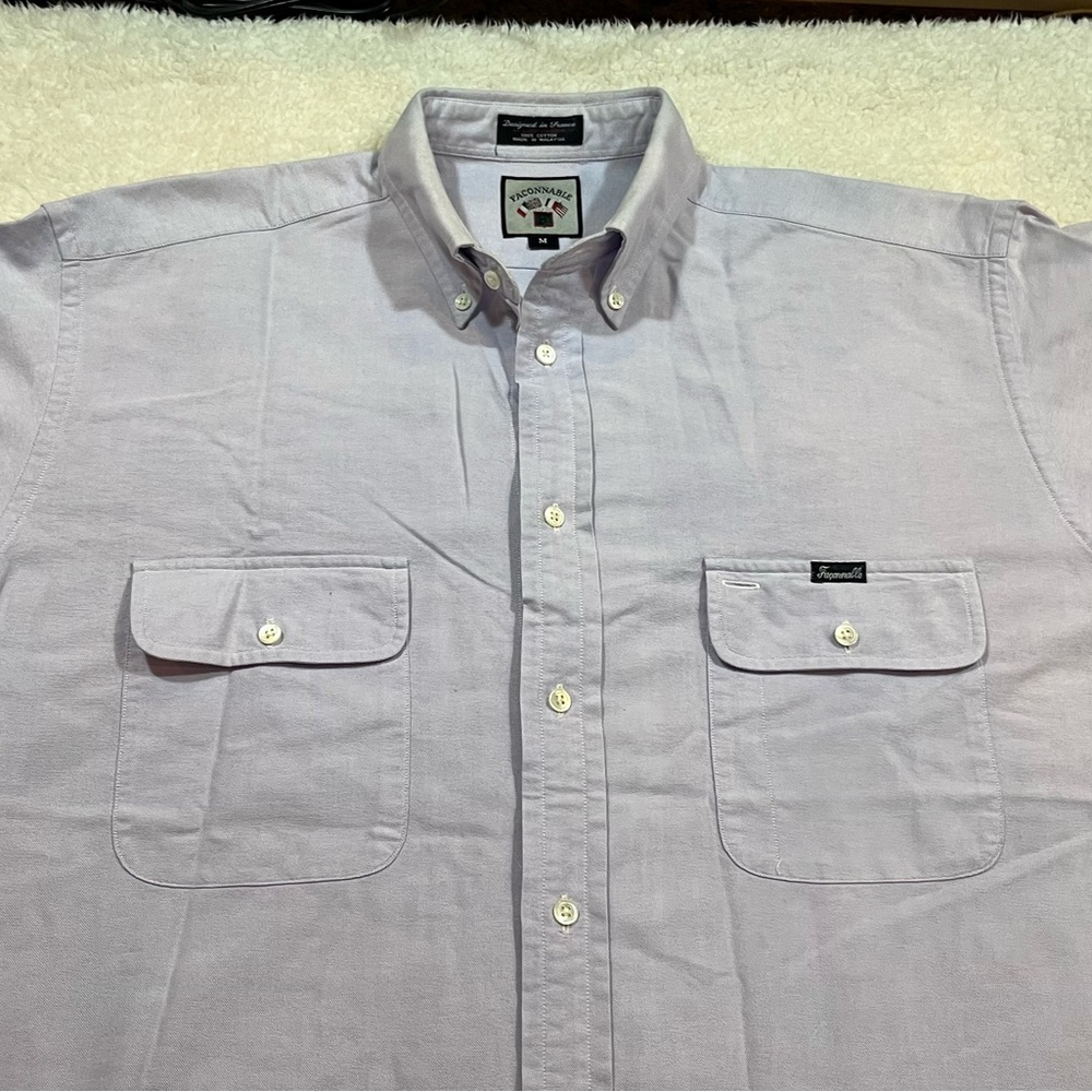 FACONNABLEMen's Lavender Button-Down Shirt